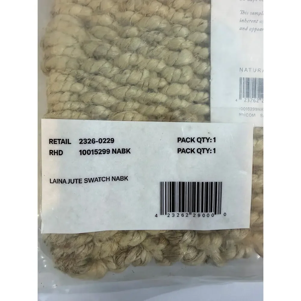 RH restoration hardware Laina handwoven jute flatweave rug swatch 11